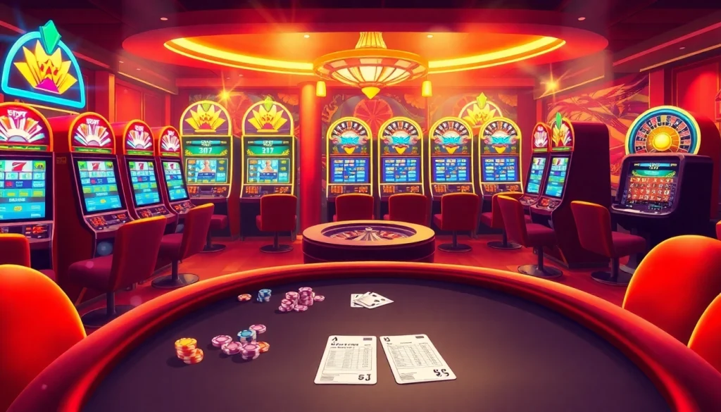 Engaged players at a vibrant casino table showcasing the latest excitement from https://f8beta2.me/ in a lively gambling atmosphere filled with poker chips and roulette wheels.
