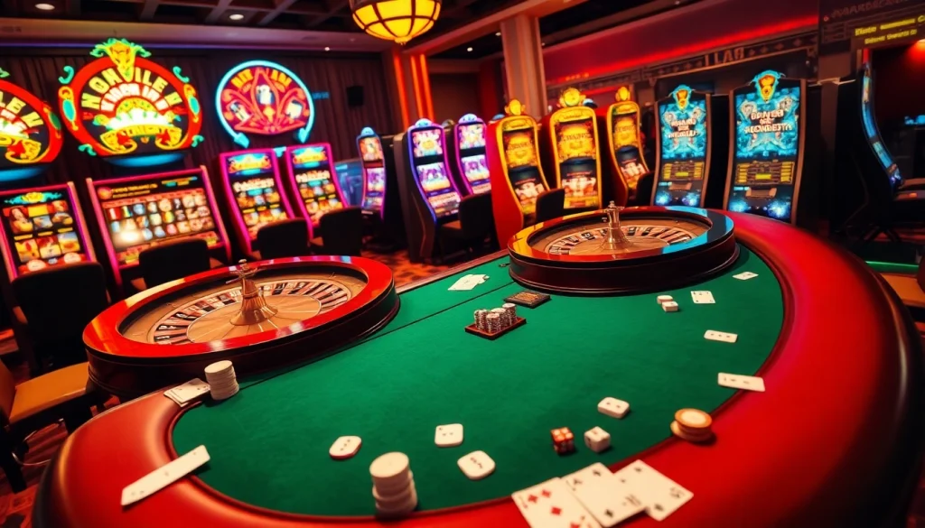Experience thrilling gambling at luongsontv with players enjoying poker and lush casino tables.