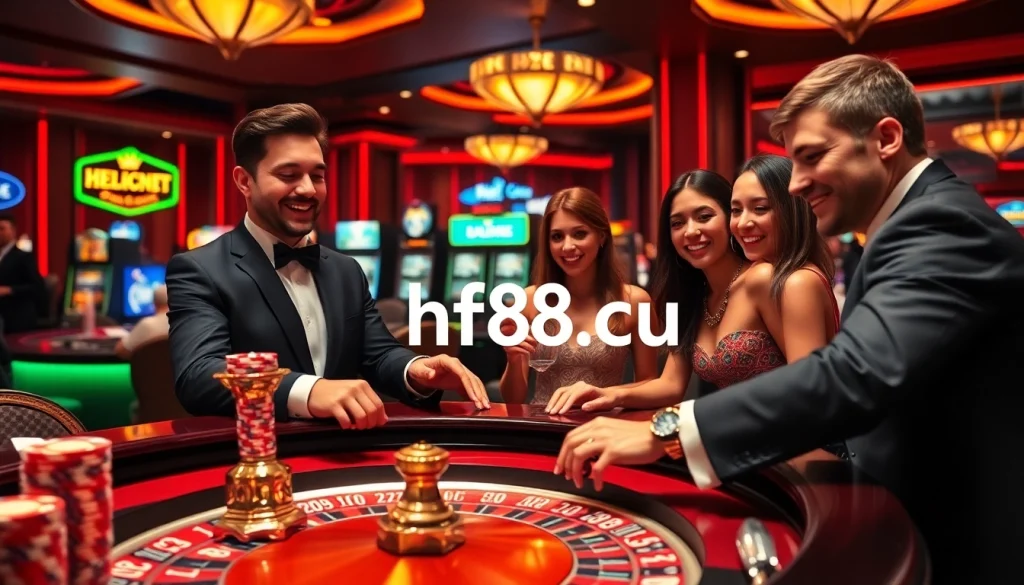 Experience the thrill of hf88 icu's casino atmosphere, with vibrant games like roulette and poker captivating players' attention.