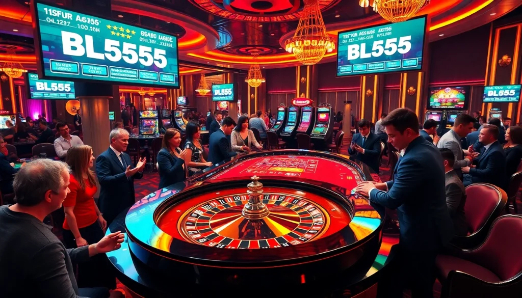 Experience the thrill at BL555's roulette table with vibrant gameplay and colorful chips.