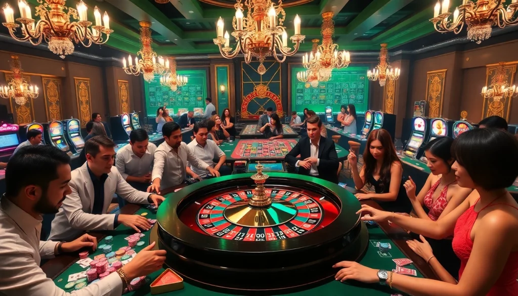 Players at https://78win.school/ enjoy the excitement of a roulette game in a lavish casino atmosphere.