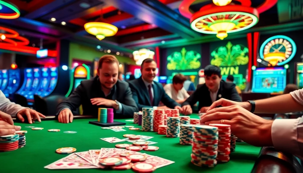 Experience the excitement of winning at Sun Win with a vibrant poker table scene.