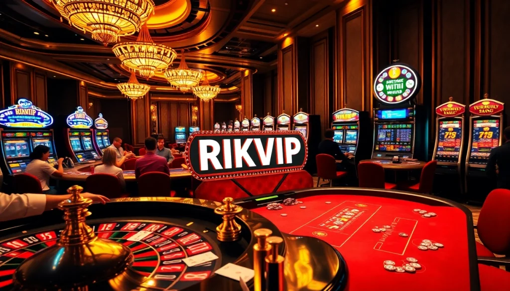 Experience vibrant gameplay at RIKVIP Casino with exciting poker and roulette action.