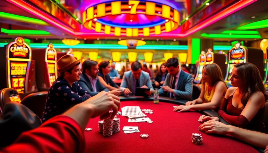 GGSS evokes excitement at a vibrant casino poker table where players engage in thrilling betting action.
